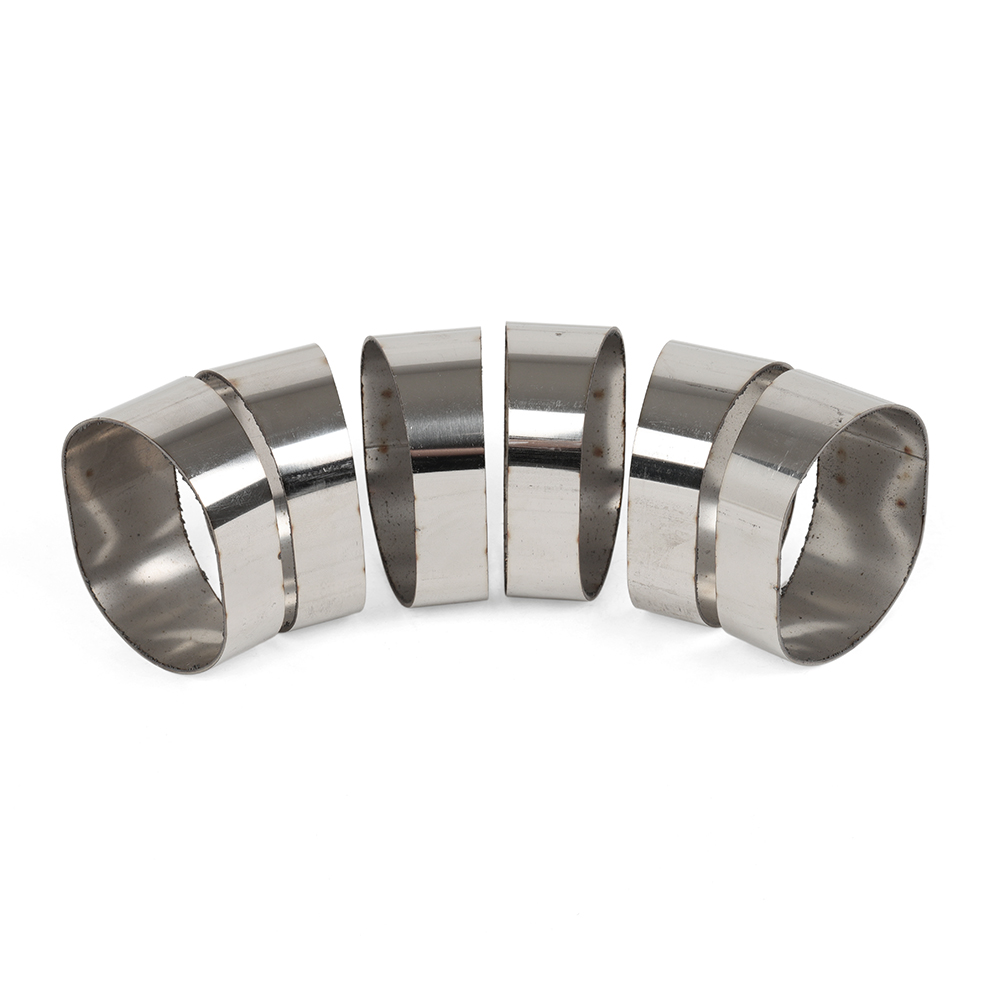 Pie Cut Oval Tube Vertical 3.0" OD 304 Stainless